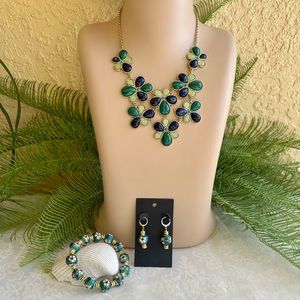 Green/blue jewelry set
